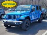 2022 Hydro Blue Pearl Jeep Wrangler Unlimited Sahara 4XE Hybrid #144017683