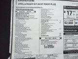 2022 Dodge Challenger R/T Scat Pack Window Sticker
