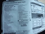 2022 Dodge Challenger R/T Scat Pack Window Sticker