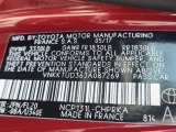 2018 Yaris Color Code for Ruby Flare Pearl - Color Code: 2PN