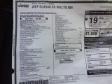 2022 Jeep Gladiator Willys 4x4 Window Sticker