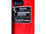 1986 Ferrari 328 GTS Info Tag