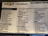 2019 Chevrolet Corvette Z06 Convertible Window Sticker