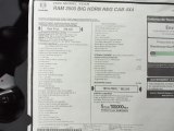 2022 Ram 3500 Big Horn Regular Cab 4x4 Window Sticker