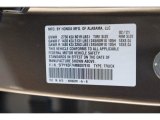 2021 Ridgeline Color Code for Pacific Pewter Metallic - Color Code: NH862M