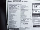 2022 Jeep Gladiator Mojave 4x4 Window Sticker