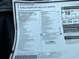 2022 Dodge Challenger SRT Hellcat Redeye Window Sticker