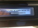 1997 Acura NSX T Info Tag