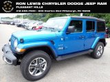 2022 Hydro Blue Pearl Jeep Wrangler Unlimited Sahara 4x4 #144612834