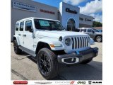 2022 Bright White Jeep Wrangler Unlimited Sahara 4XE Hybrid #144777110
