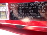 2017 Sportage Color Code for Hyper Red - Color Code: A3R