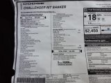 2022 Dodge Challenger R/T Shaker Window Sticker