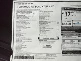 2022 Dodge Durango R/T Blacktop AWD Window Sticker