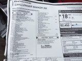 2022 Dodge Challenger R/T Scat Pack Shaker Window Sticker