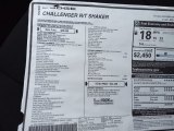 2022 Dodge Challenger R/T Shaker Window Sticker