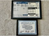 2013 Ford Mustang Shelby GT500 SVT Performance Package Convertible Window Sticker