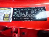2020 Forte Color Code for Fire Orange - Color Code: DRG