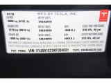 2019 Tesla Model S 75D Info Tag