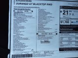 2022 Dodge Durango GT Blacktop Window Sticker