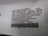 2022 Odyssey Color Code for Platinum White Pearl - Color Code: NH883P