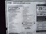 2022 Jeep Compass Latitude Lux 4x4 Window Sticker