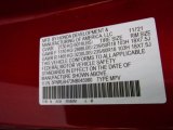 2022 Odyssey Color Code for Radiant Red Metallic II - Color Code: R580M