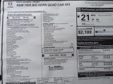 2023 Ram 1500 Big Horn Quad Cab 4x4 Window Sticker