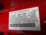 2019 TLX Color Code for San Marino Red - Color Code: R94X