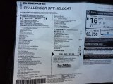 2022 Dodge Challenger SRT Hellcat Window Sticker