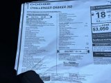 2023 Dodge Challenger R/T Scat Pack Shaker Window Sticker