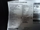 2023 Dodge Challenger R/T Scat Pack Shaker Window Sticker