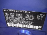 2020 HR-V Color Code for Aegean Blue Metallic - Color Code: B593M