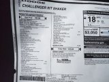 2023 Dodge Challenger R/T Shaker Window Sticker