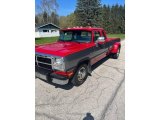 1993 Poppy Red Dodge Ram Truck D350 Extended Cab Dually #146122333