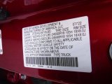 2022 Ridgeline Color Code for Radiant Red Metallic II - Color Code: R580M