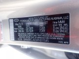 2023 Tucson Color Code for Shimmering Silver - Color Code: R2T