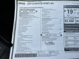 2023 Jeep Gladiator Sport 4x4 Window Sticker