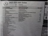 2023 Mercedes-Benz EQS 450+ Sedan Window Sticker