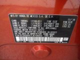 2020 HR-V Color Code for Orangeburst Metallic - Color Code: YR592M