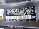 2022 Corolla Hatchback Color Code for Magnetic Gray Metallic - Color Code: 1G3
