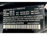 2021 Porsche Macan S Info Tag