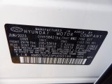 2023 Santa Fe Hybrid Color Code for Serenity White Pearl - Color Code: WW2