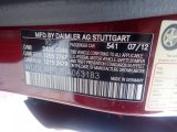 2013 CLS Color Code for Storm Red Metallic - Color Code: 541