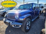 2020 Ocean Blue Metallic Jeep Wrangler Unlimited Sahara 4x4 #146652480