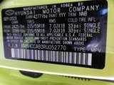 2024 Kona Color Code for Neoteric Yellow - Color Code: YYY