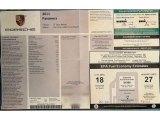 2011 Porsche Panamera 4 Window Sticker