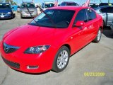 2007 True Red Mazda MAZDA3 i Sport Sedan #14798693