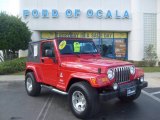 Flame Red Jeep Wrangler in 2003