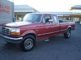 1992 Currant Red Ford F250 XLT Extended Cab #15916431