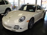 2009 Cream White Porsche 911 Turbo Coupe #1631665